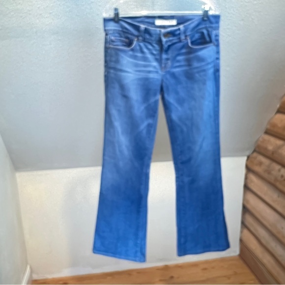 J BRAND LOVESTORY JEANS. Medium Wash W/factory distressing. Size 16. Bellbottoms - Picture 2 of 8